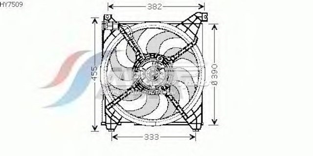 GRFH041 Onnuri диффузор радиатора охлаждения, в сборе с мотором и крыльчаткой