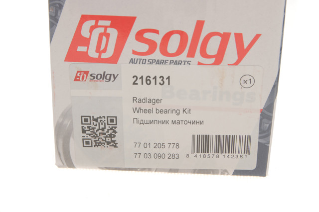 Подшипник ступицы 216131 Solgy