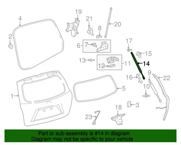 6895049375 Toyota Амортизатор крышки багажника