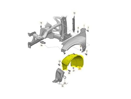 7P6805978 VAG guarda-barras direito traseiro do pára-lama dianteiro