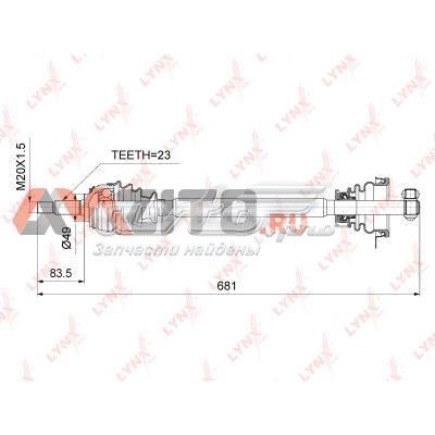 Левая полуось CD6705 Lynxauto