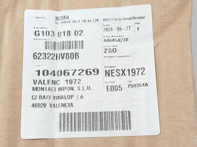  Nissan/Infiniti 62322HV80B цена, от 306.93 USD