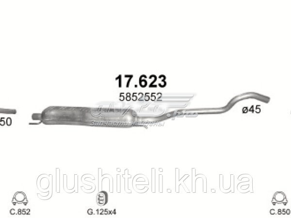 17.623 Polmostrow silenciador, parte central