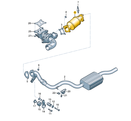 4M0254252S VAG convertidor - catalisador