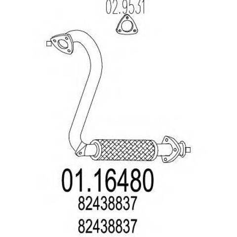 82389364 Fiat/Alfa/Lancia tubo de admissão dianteiro (calças do silenciador)