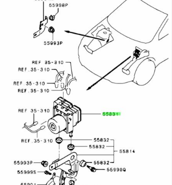  Блок АБС Mitsubishi Lancer 10