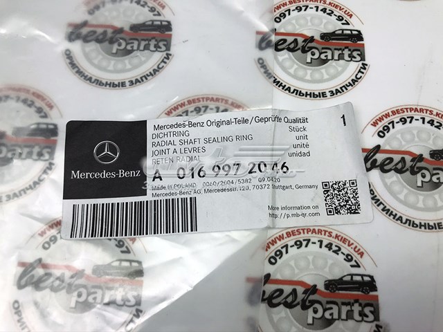Vedação traseira de cambota de motor Mercedes A0169972046