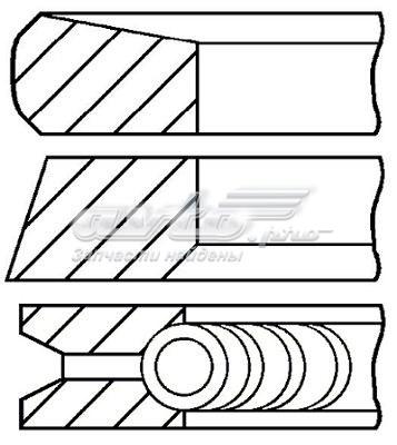 08-127407-00 Goetze anéis do pistão para 1 cilindro, 2ª reparação ( + 0,50)