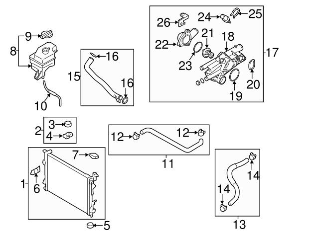 Compre 256332G000 Hyundai/Kia Vedante de termostato