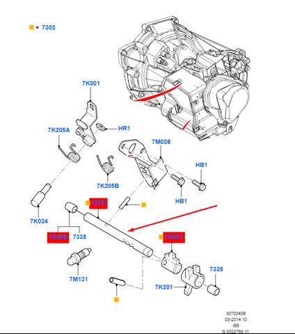 Шток переключения передач КПП на Ford C-Max CB3