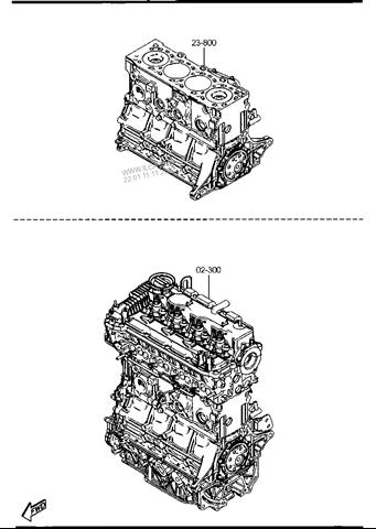 R2AA02300F Mazda motor montado