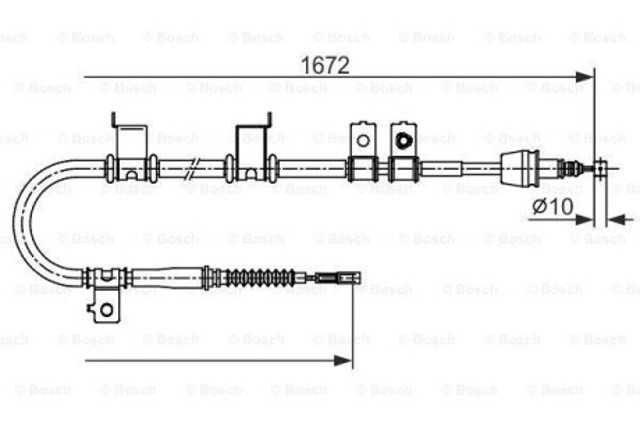 Трос ручного тормоза задний Bosch 1987482713 цена, от 37.63 USD