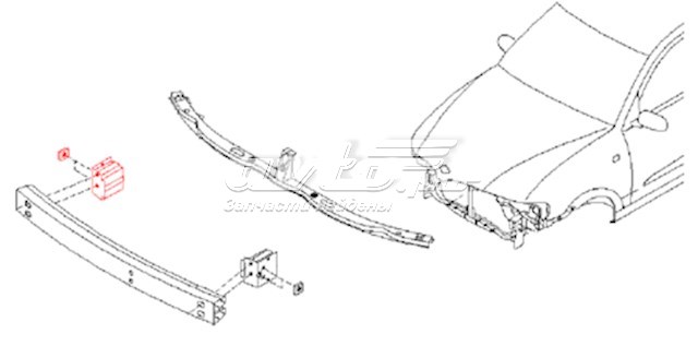  Кронштейн усилителя переднего бампера Nissan Almera 2