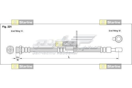 Передний левый тормозной шланг Starline HAAM1212