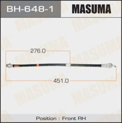 BH6481 Masuma Шланг тормозной передний правый
