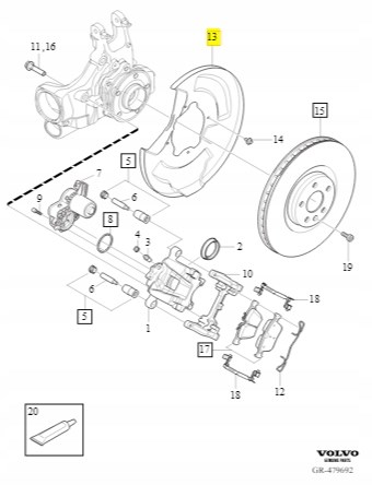 Защита тормозного диска заднего правая 31665970 Volvo