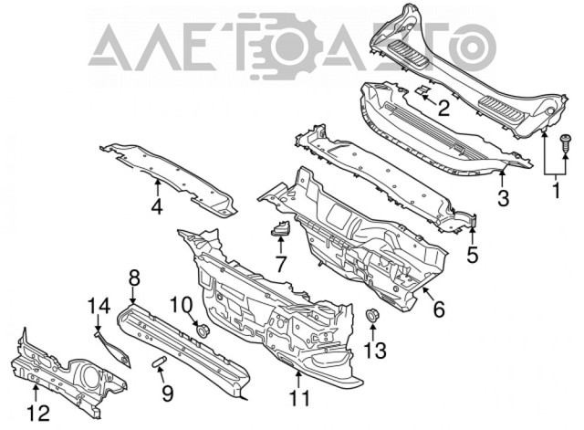 Водосток лобового стекла, жабо FPS FP2817989 цена, от 49.66 USD