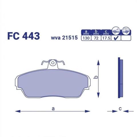 Передние тормозные колодки FC443 Frico