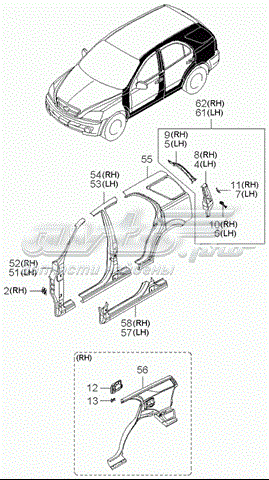 Стойка кузова центральная левая 711013E1B1 Hyundai/Kia