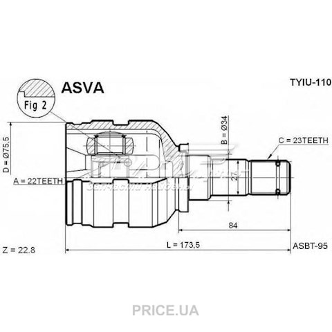 ШРУС внутренний передний ASVA TYIU110