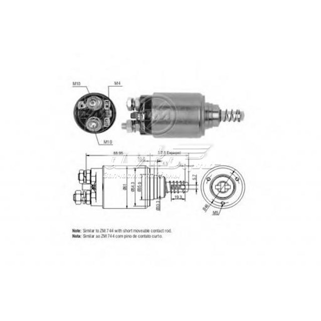 ZM744 ZM relê retrator do motor de arranco