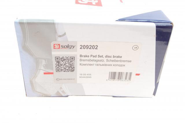 SOLGY 209202 колодки тормозные передние дисковые