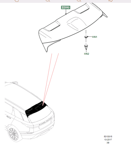 Купить LR137435 Land Rover Спойлер крыши