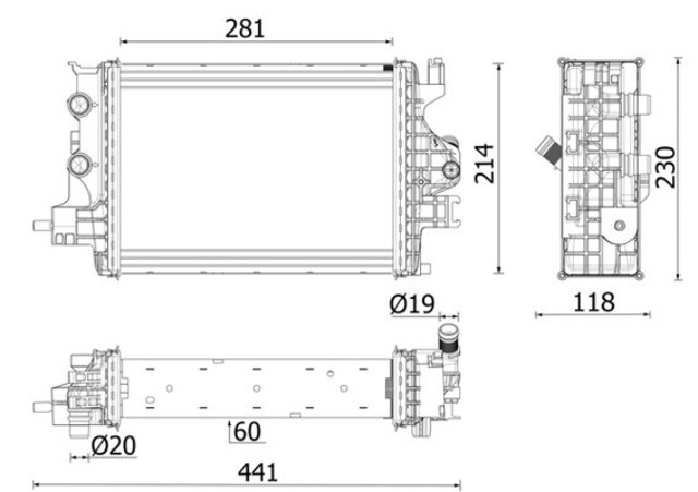 Радиатор охлаждения двигателя правый Renault (RVI) 214109135R цена, от 256.36 USD