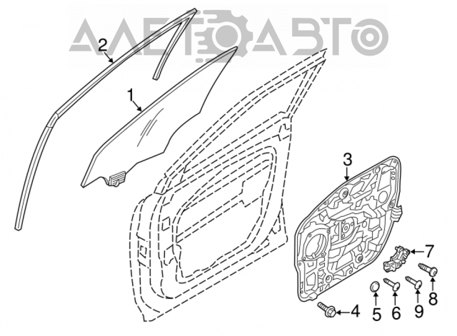 Стекло водительской двери XYG GS3237D301