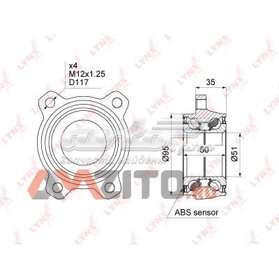 WB1477 Lynxauto rolamento de cubo dianteiro/traseiro