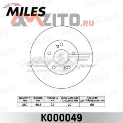 Передние тормозные диски K000049 Miles