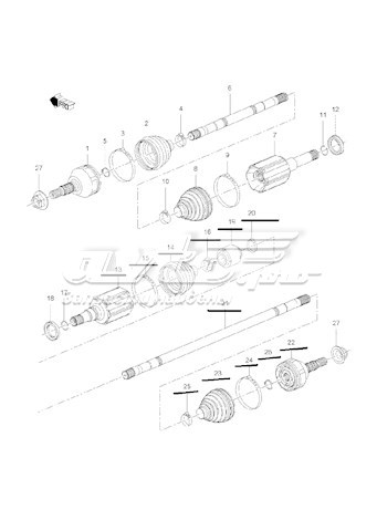 Левая полуось 13334701 General Motors