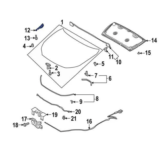 Петля капота, левая Mazda DFR552420 цена, от 22.47 USD