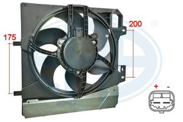 352057 ERA difusor do radiador de esfriamento, montado com motor e roda de aletas