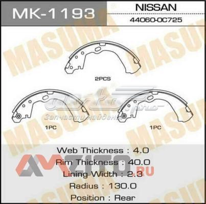 MK1193 Masuma sapatas do freio traseiras de tambor