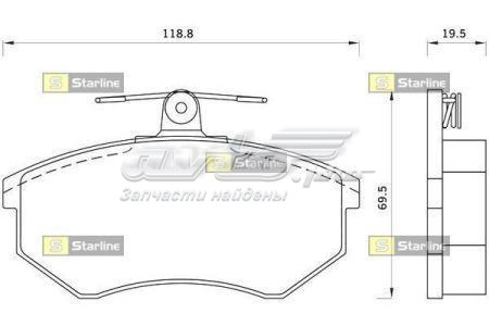 Передние тормозные колодки BDS043 Starline