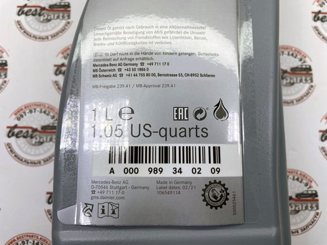 000989340209 MERCEDES Aceite caja de cambios original y equivalente