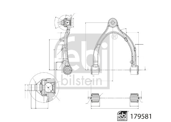 179581 Febi braço oscilante superior direito de suspensão dianteira