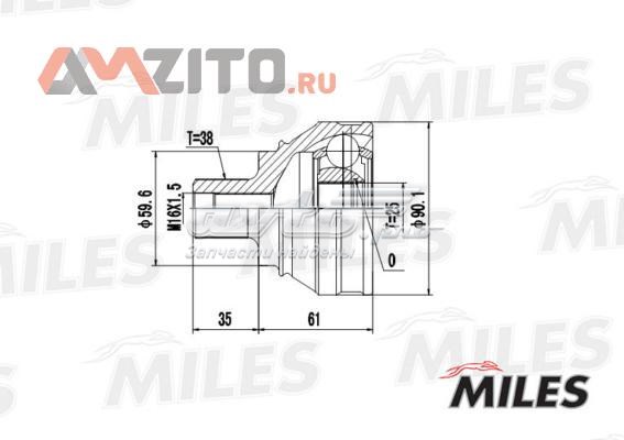 GA20002 Miles junta homocinética externa dianteira