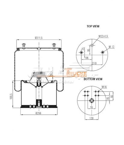 SA520029C Sabo coxim pneumático (suspensão de lâminas pneumática do eixo)