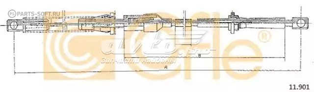 Трос газа 088036 Cautex