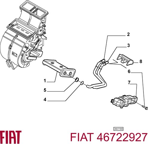 46722927 Fiat/Alfa/Lancia шланг радиатора отопителя (печки, обратка)