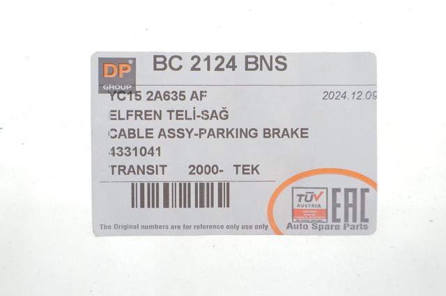 BC2124BNS DP Group Трос ручного тормоза задний, правый
