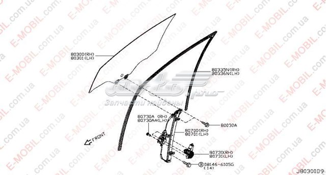 Купить GS5034D302 FPS Стекло двери передней правой