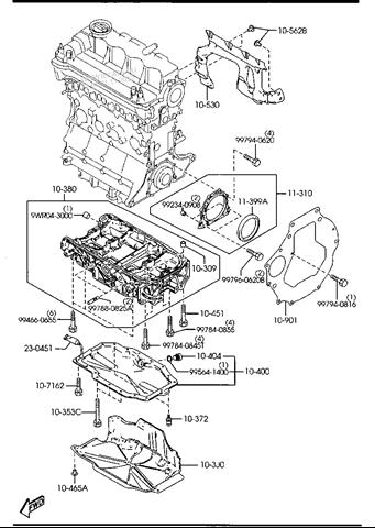 Cárter de aceite, parte superior R2AA10380C MAZDA