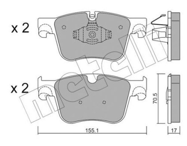 Передние тормозные колодки 2209851 Metelli