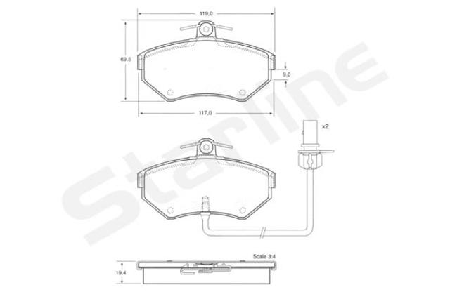 Тормозные колодки Starline BDS144
