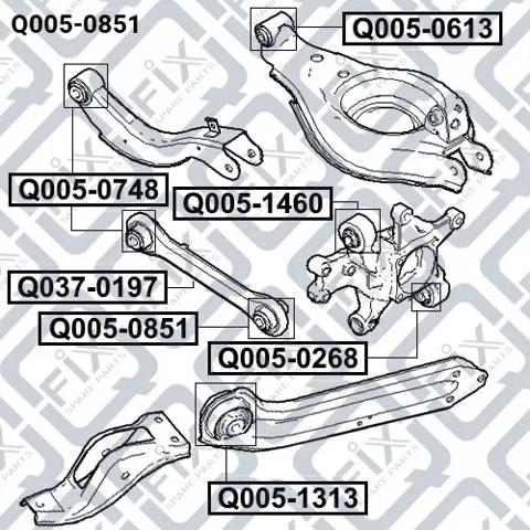 Сайлентблок поперечного рычага заднего наружный Q-fix Q0050851 цена, от 7.90 USD
