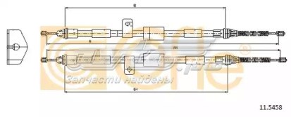 11.5458 Cofle cabo traseiro direito/esquerdo do freio de estacionamento