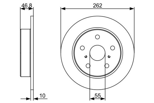 Задний дисковый тормоз Bosch 0986479V55